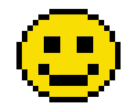 Pixel art smiley face