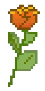 Orange pixel art rose